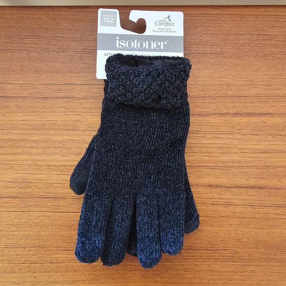 !!!NWT!!! Women's Black Isotoner Smart Touch Gloves, One Size - Picture 1 of 5